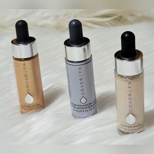 COVER FX | Glitter Drops & Custom Enhancer Drops Bundle - Aurora, Nova, & Halo